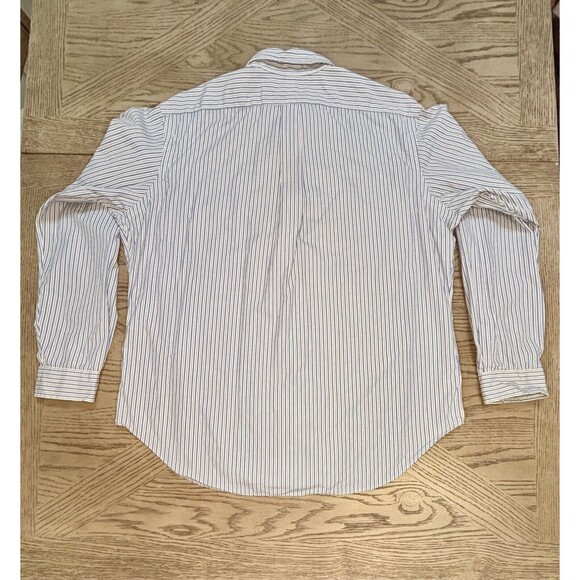 Ralph Lauren Shirt Mens Classic Fit White Blue Pony Striped Oxford XL - Picture 3 of 6